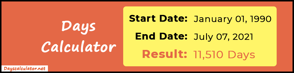 Days Calculator or Counter Find Days Between two Dates