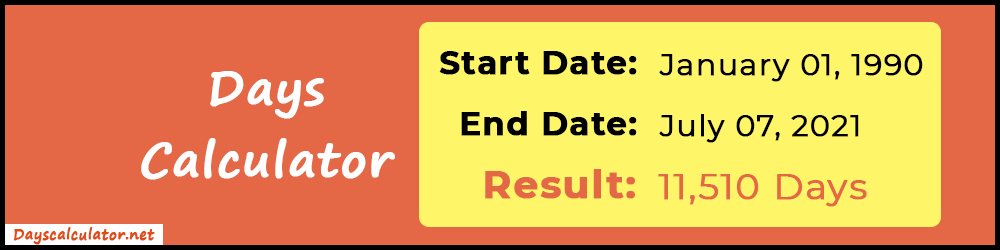 Days Calculator Or Counter Find Days Between Two Dates
